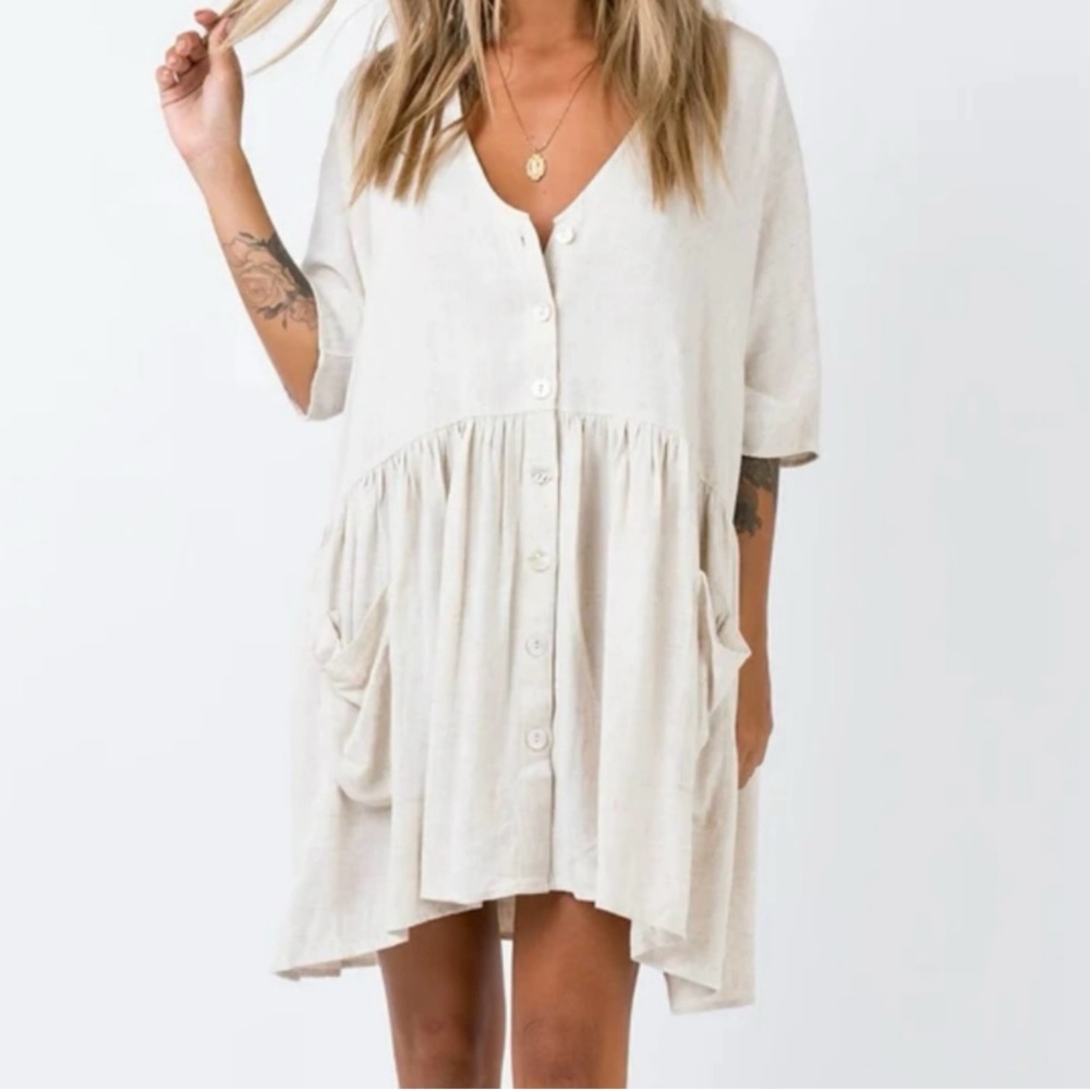 Princess Polly Cream Mini Dress